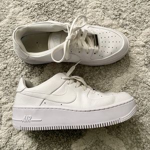 Nike Sage Lows Air Force 1s white platform